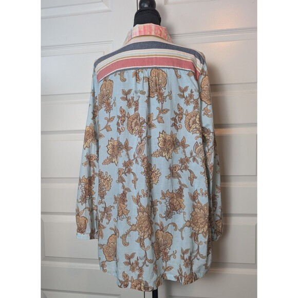 Soft Surroundings Size XL Descana Blouse Button Up Mixed Media Embellished - Picture 3 of 12